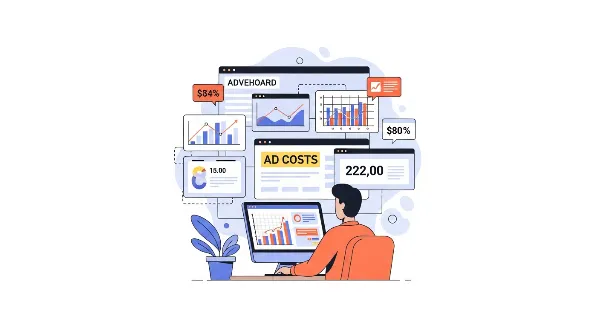 Tableau de bord de gestion du coût du référencement payant sur Google Ads et Facebook Ads